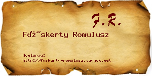 Fáskerty Romulusz névjegykártya